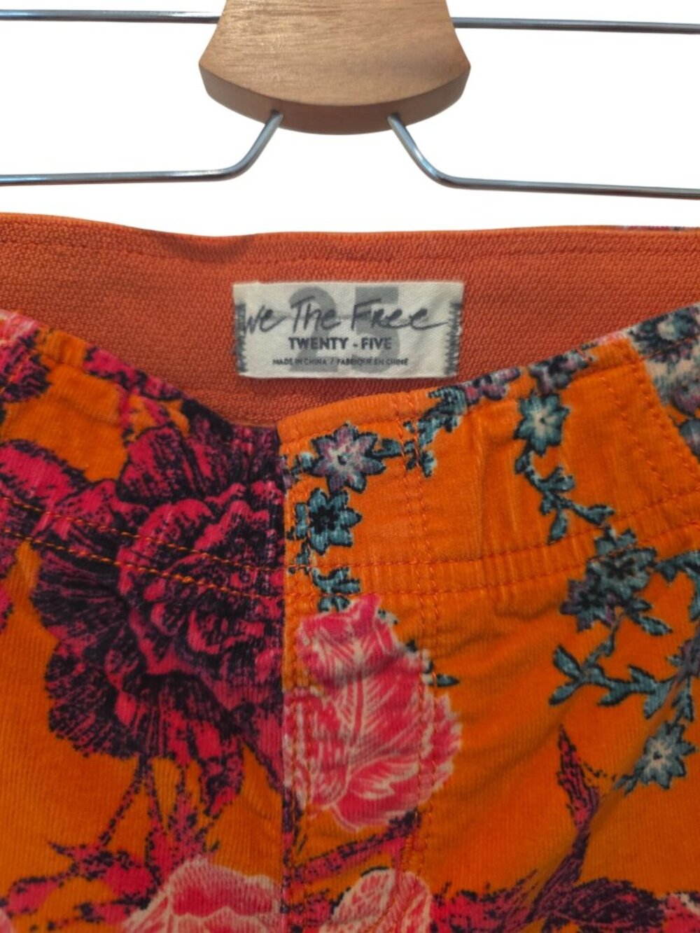 We The Free x Free People Printed Penny Pull-On Low Rise Corduroy Flare Pants 25 - Picture 7 of 10